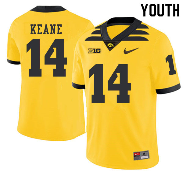 2019 Youth #14 Connor Keane Iowa Hawkeyes College Football Alternate Jerseys Sale-Gold